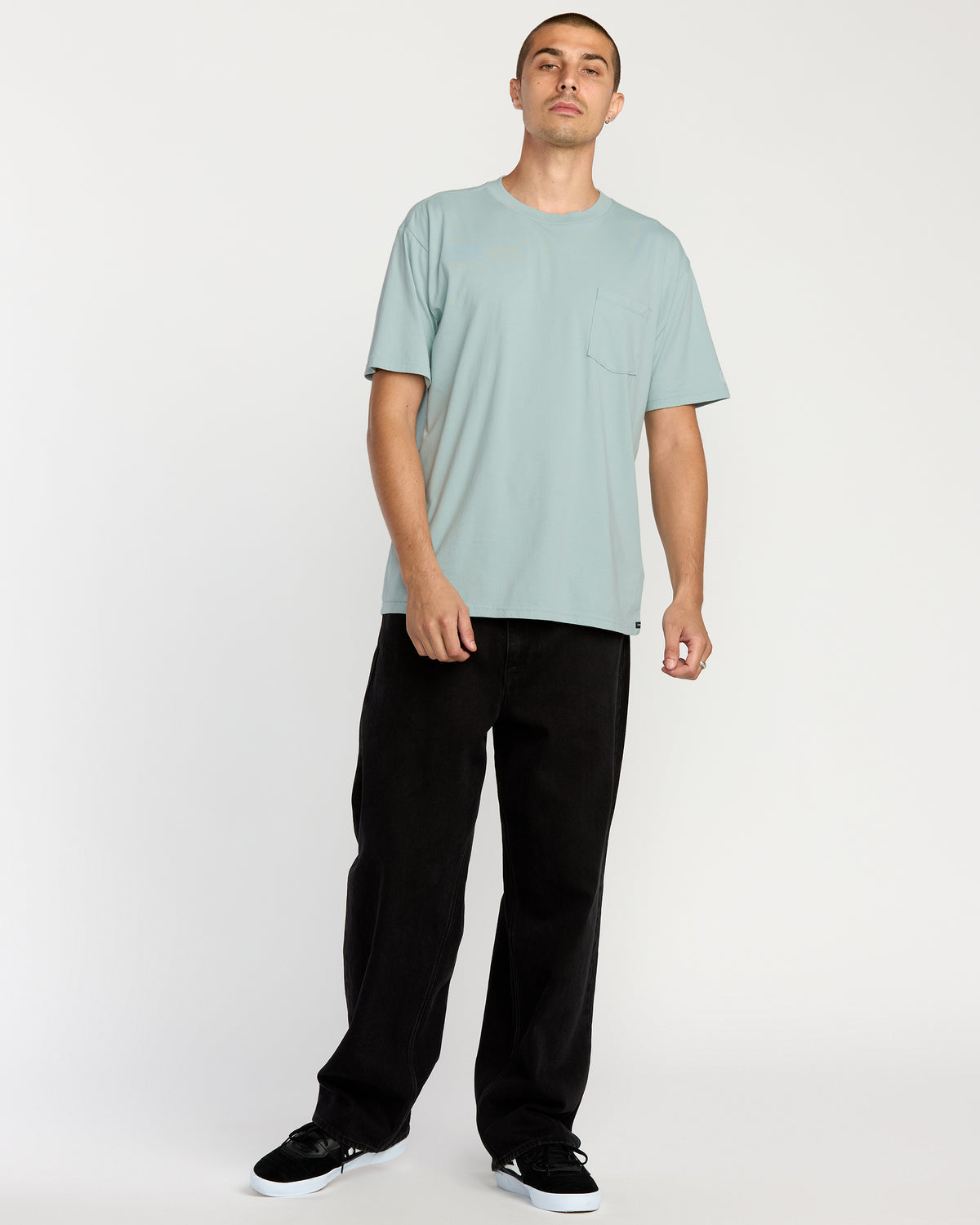 Men's Solid Short Sleeve Pocket Tee Chambray - Volcom