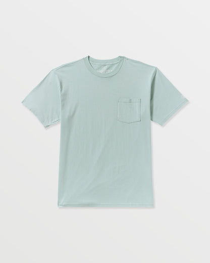 Men's Solid Short Sleeve Pocket Tee Chambray - Volcom