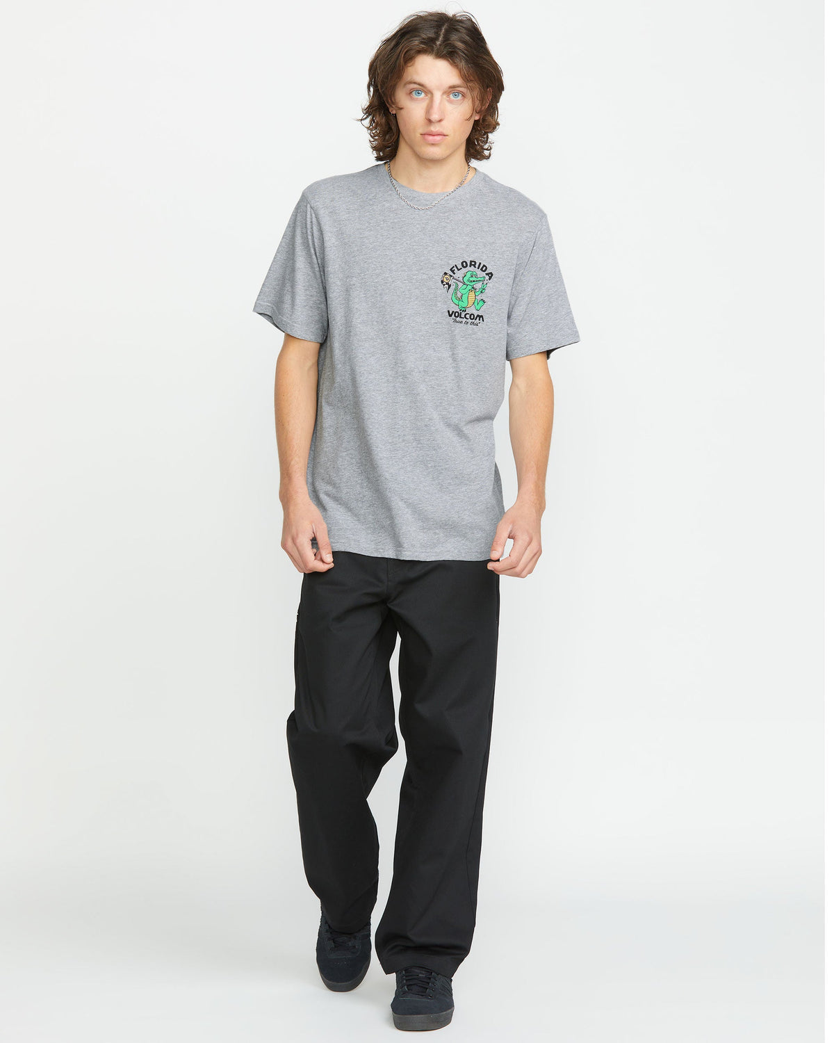 Men's Gatornation Short Sleeve Tee Heather Grey - Volcom