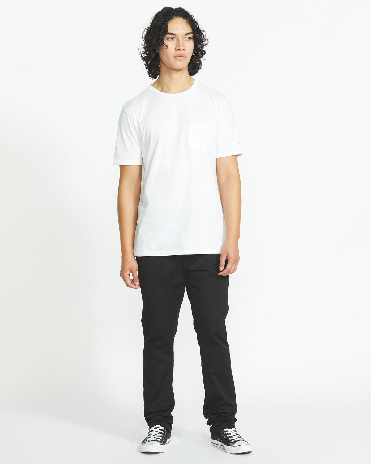 Men's Solid Short Sleeve Pocket Tee White - Volcom