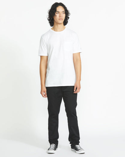 Men's Solid Short Sleeve Pocket Tee White - Volcom