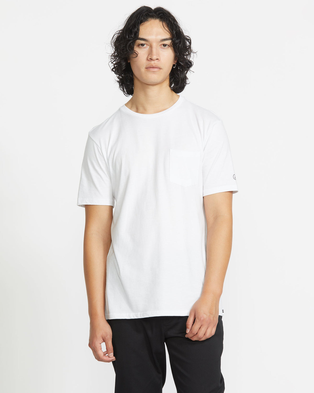 Men's Solid Short Sleeve Pocket Tee White - Volcom