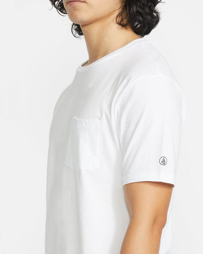 Men's Solid Short Sleeve Pocket Tee White - Volcom