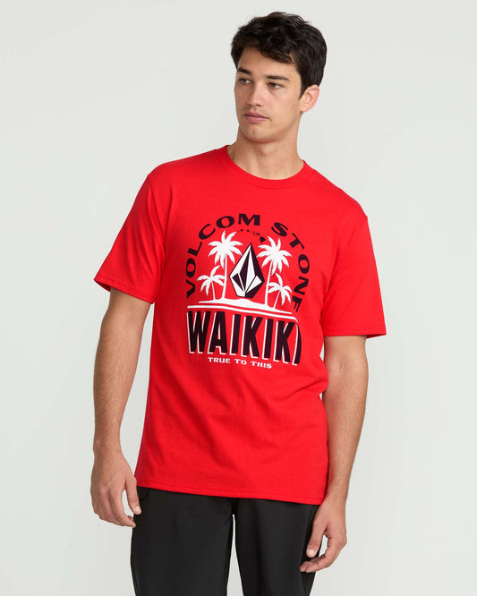 Men's Claimed Waikiki Short Sleeve Tee Chili Red - Volcom