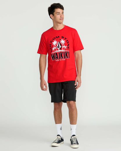 Men's Claimed Waikiki Short Sleeve Tee Chili Red - Volcom