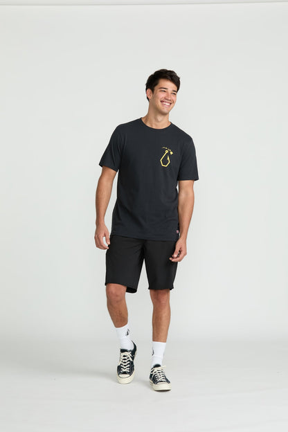 Men's Sinkem Short Sleeve Tee Antique Black - Volcom