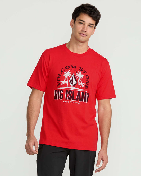Men's Claimed Big Island Short Sleeve Tee Chili Red - Volcom