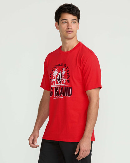 Men's Claimed Big Island Short Sleeve Tee Chili Red - Volcom