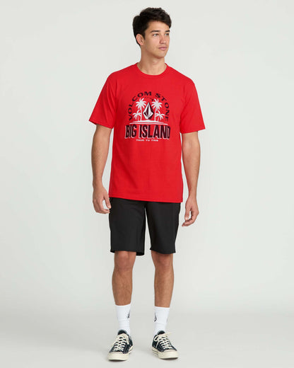 Men's Claimed Big Island Short Sleeve Tee Chili Red - Volcom