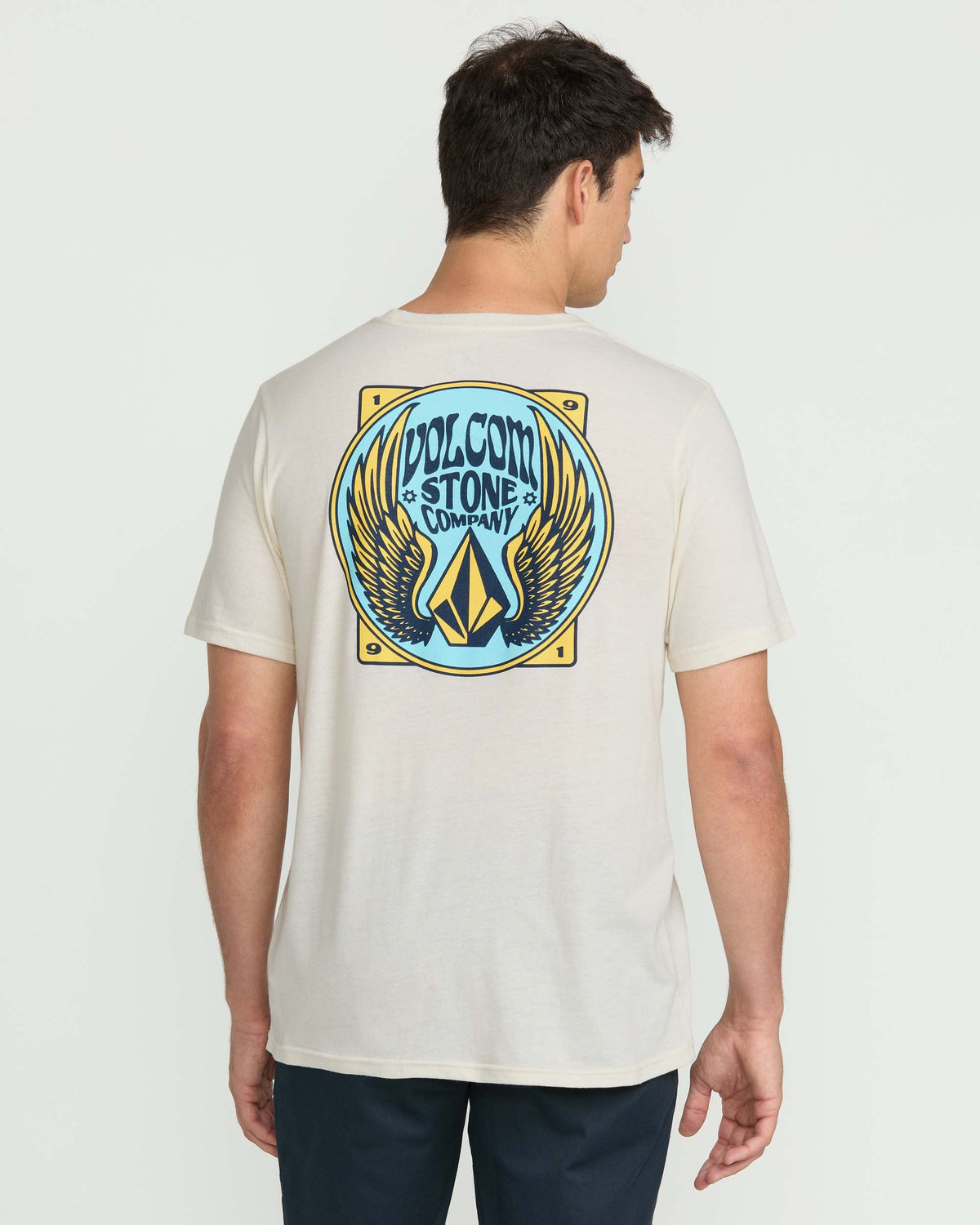 Men's Dactyl Short Sleeve Tee Off White Heather - Volcom