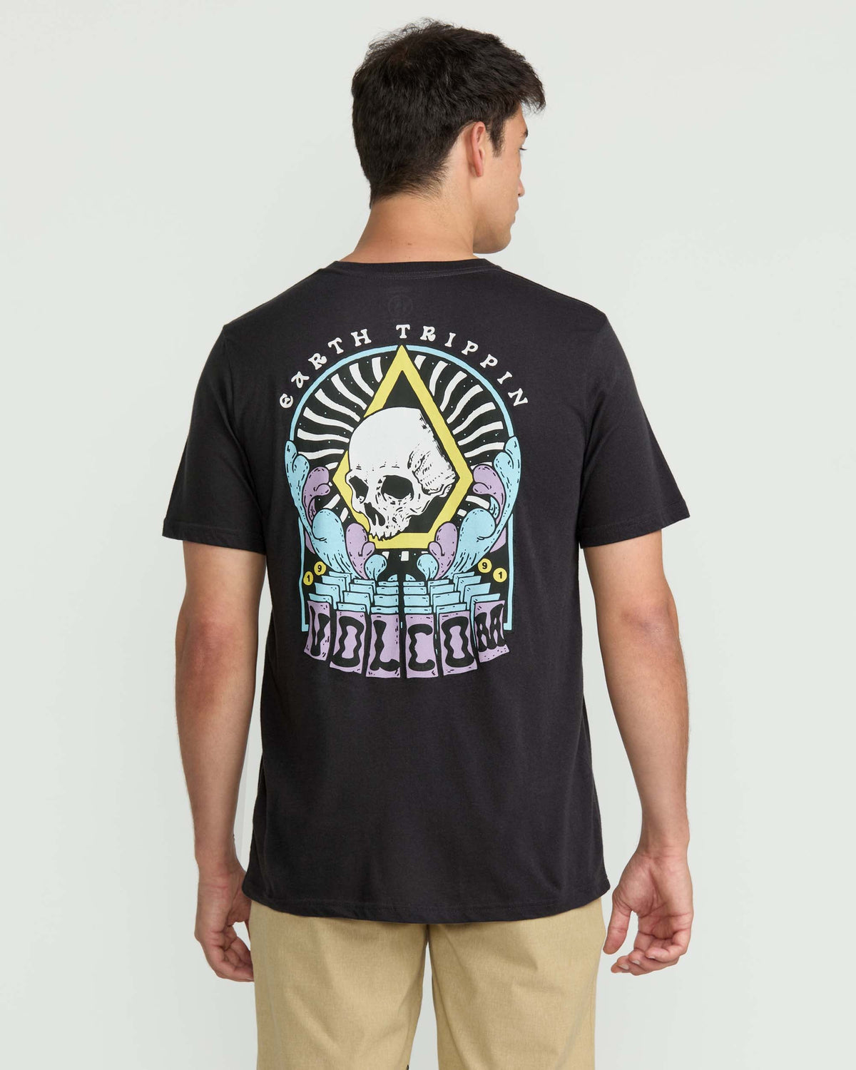 Men's Arched Short Sleeve Tee Washed Black Heather - Volcom