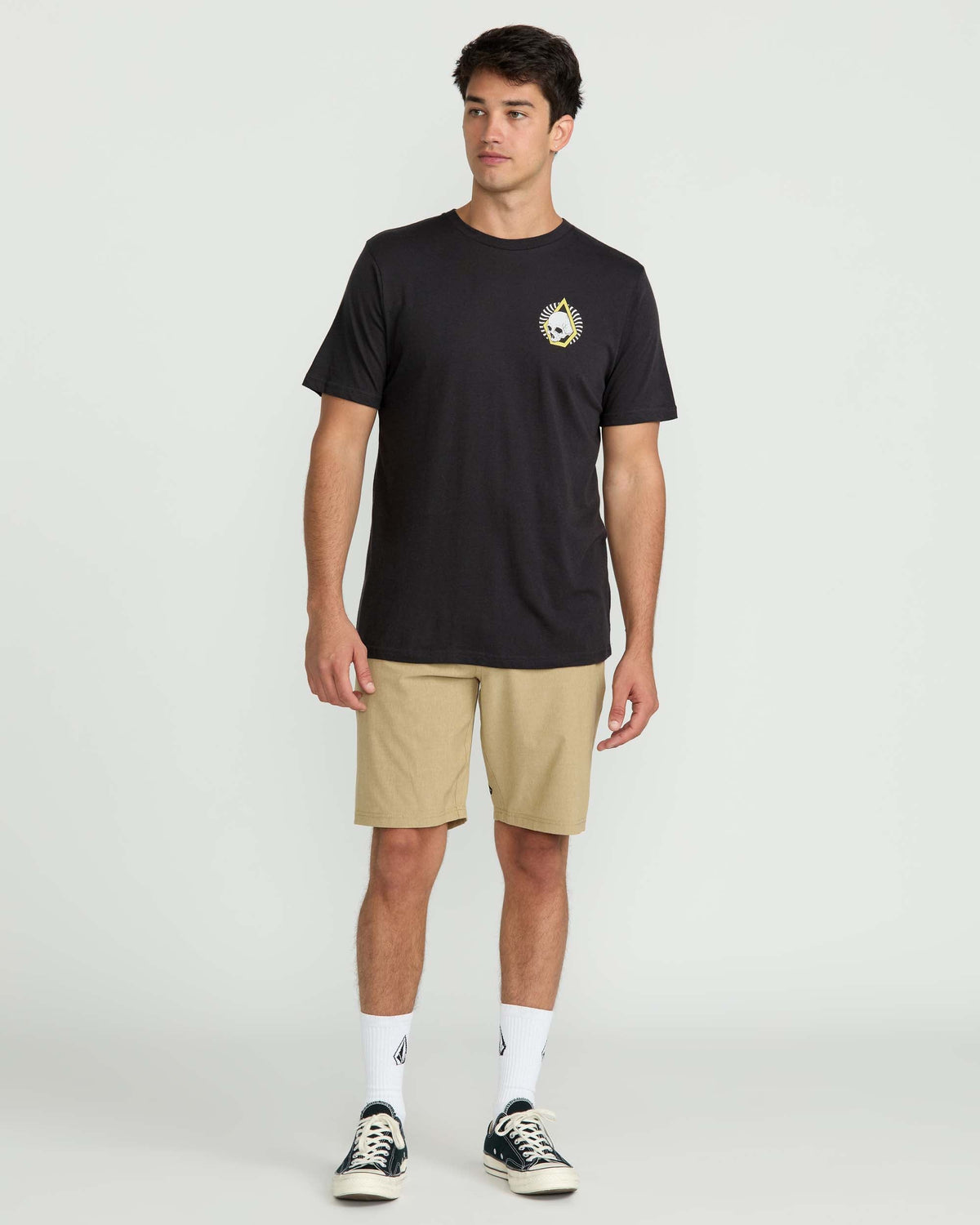 Men's Arched Short Sleeve Tee Washed Black Heather - Volcom