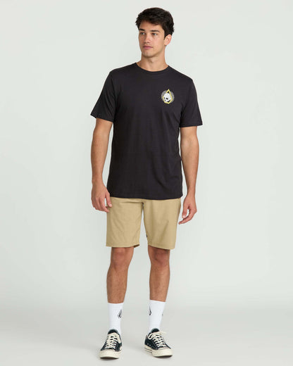 Men's Arched Short Sleeve Tee Washed Black Heather - Volcom