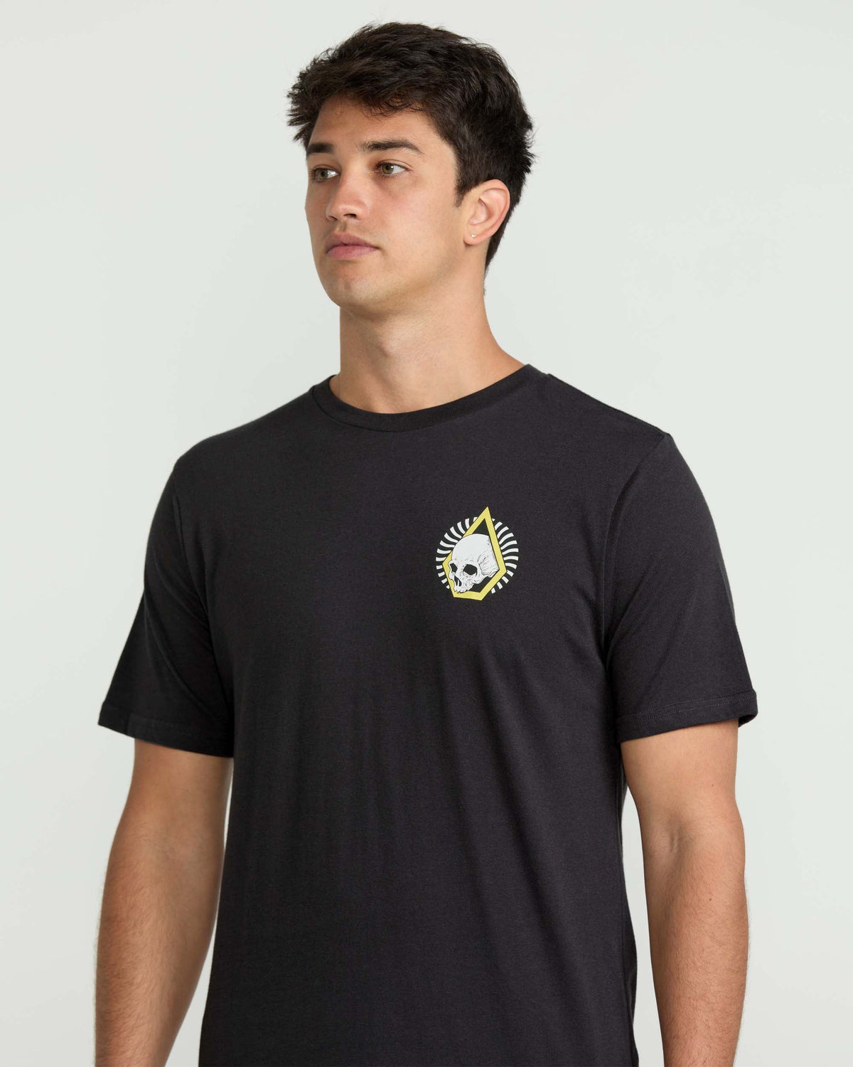 Men's Arched Short Sleeve Tee Washed Black Heather - Volcom