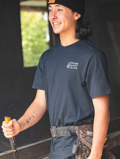 Men's Volcom Workwear Short Sleeve Tee Navy - Volcom