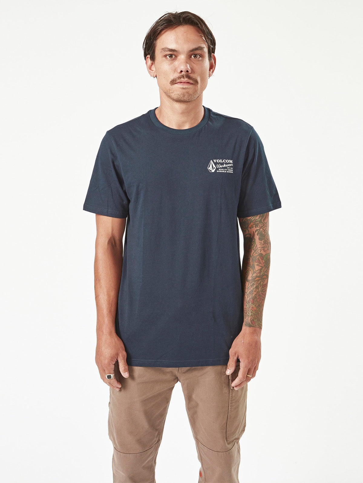 Men's Volcom Workwear Short Sleeve Tee Navy - Volcom