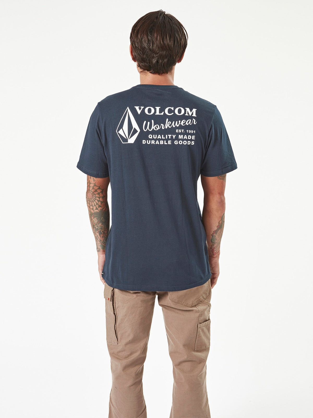 Men's Volcom Workwear Short Sleeve Tee Navy - Volcom