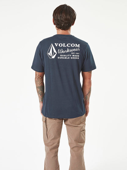 Men's Volcom Workwear Short Sleeve Tee Navy - Volcom