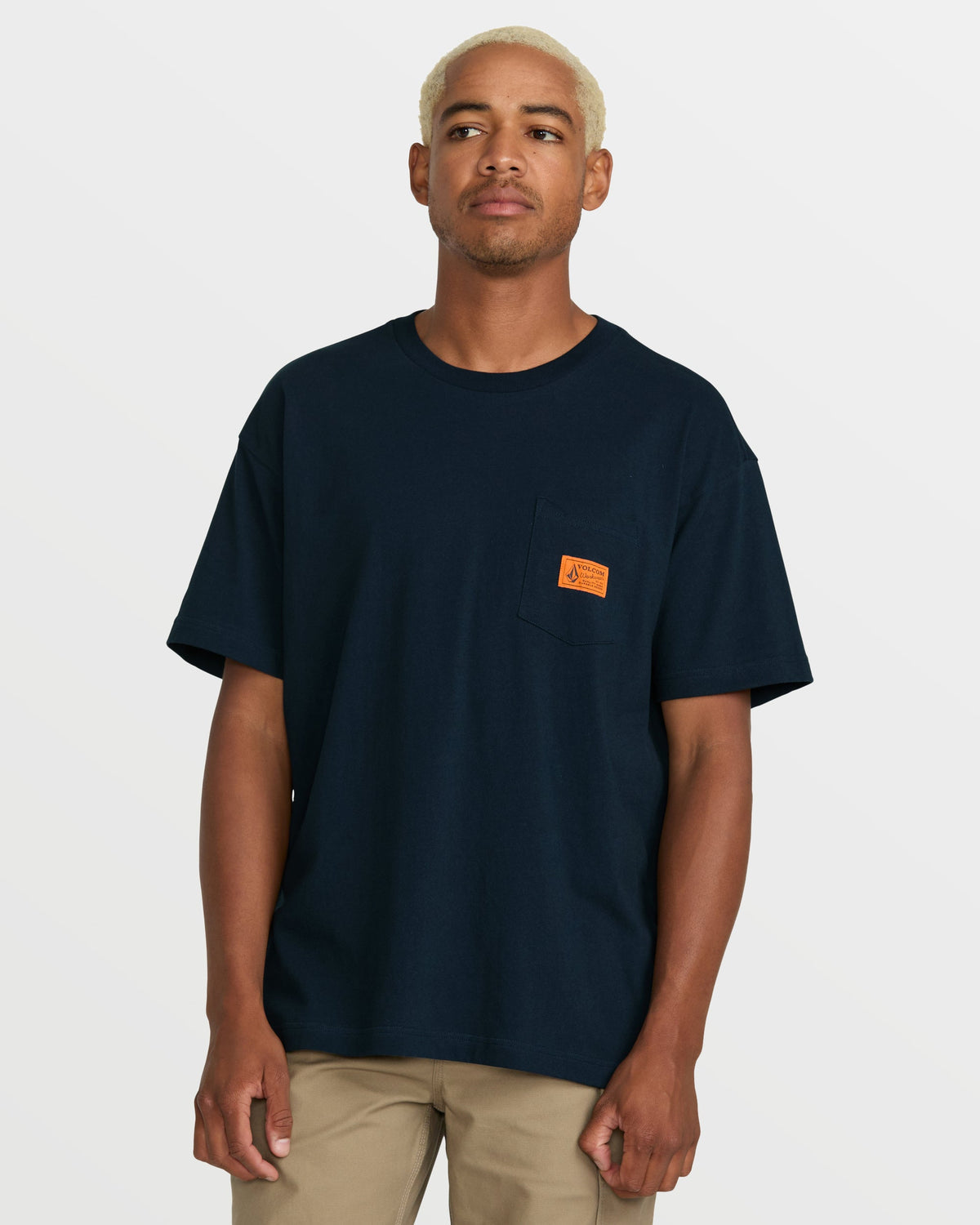 Men's Volcom Workwear Certifico Short Sleeve Tee Navy - Volcom