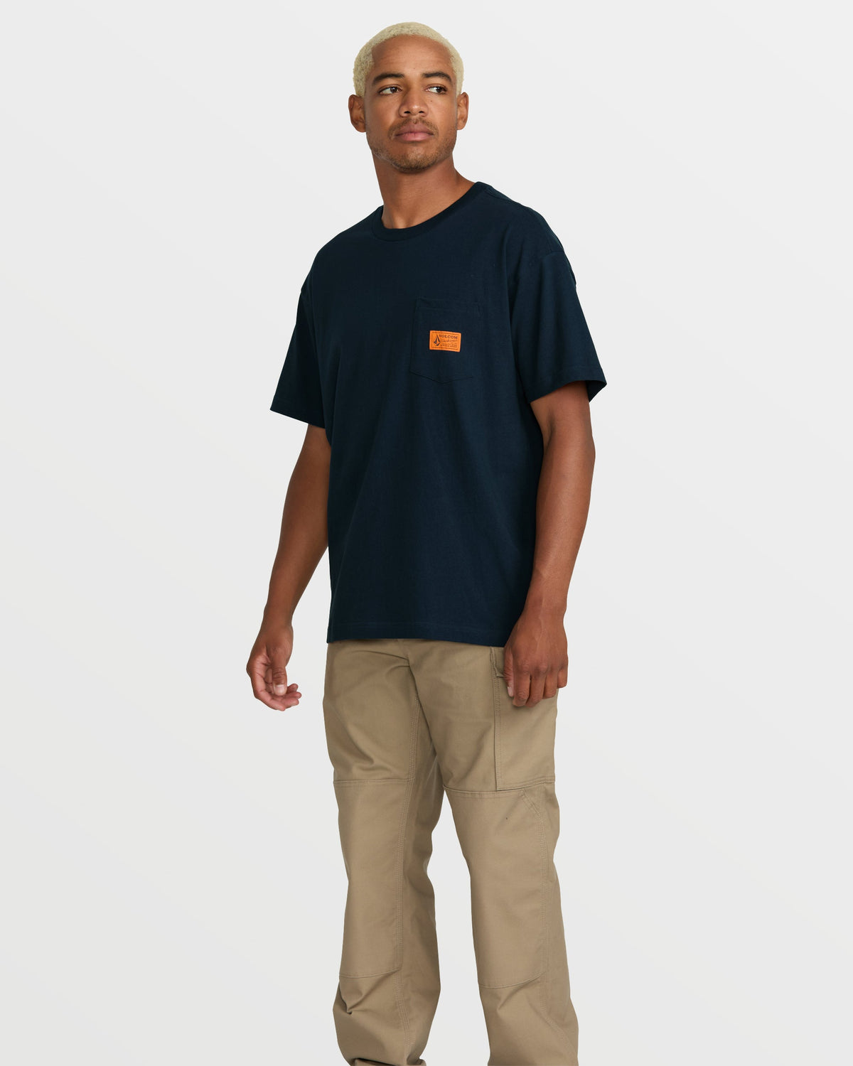Men's Volcom Workwear Certifico Short Sleeve Tee Navy - Volcom