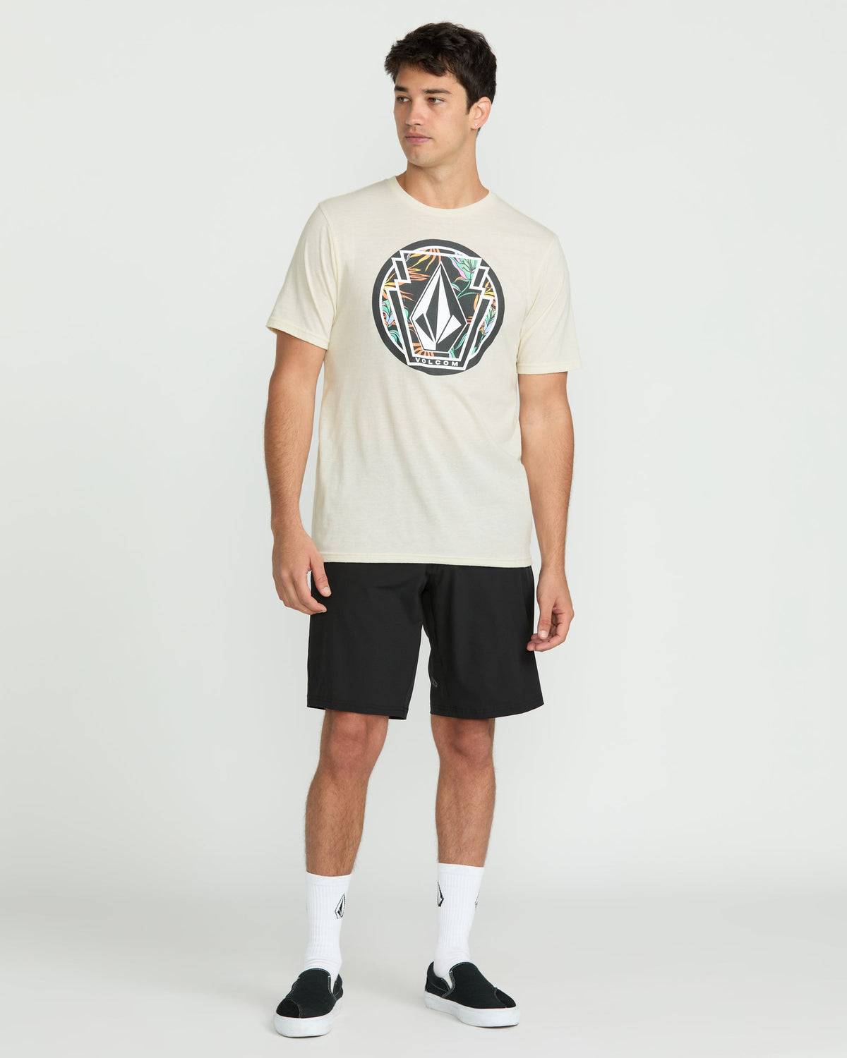 Men's Melting Short Sleeve Tee Off White Heather - Volcom