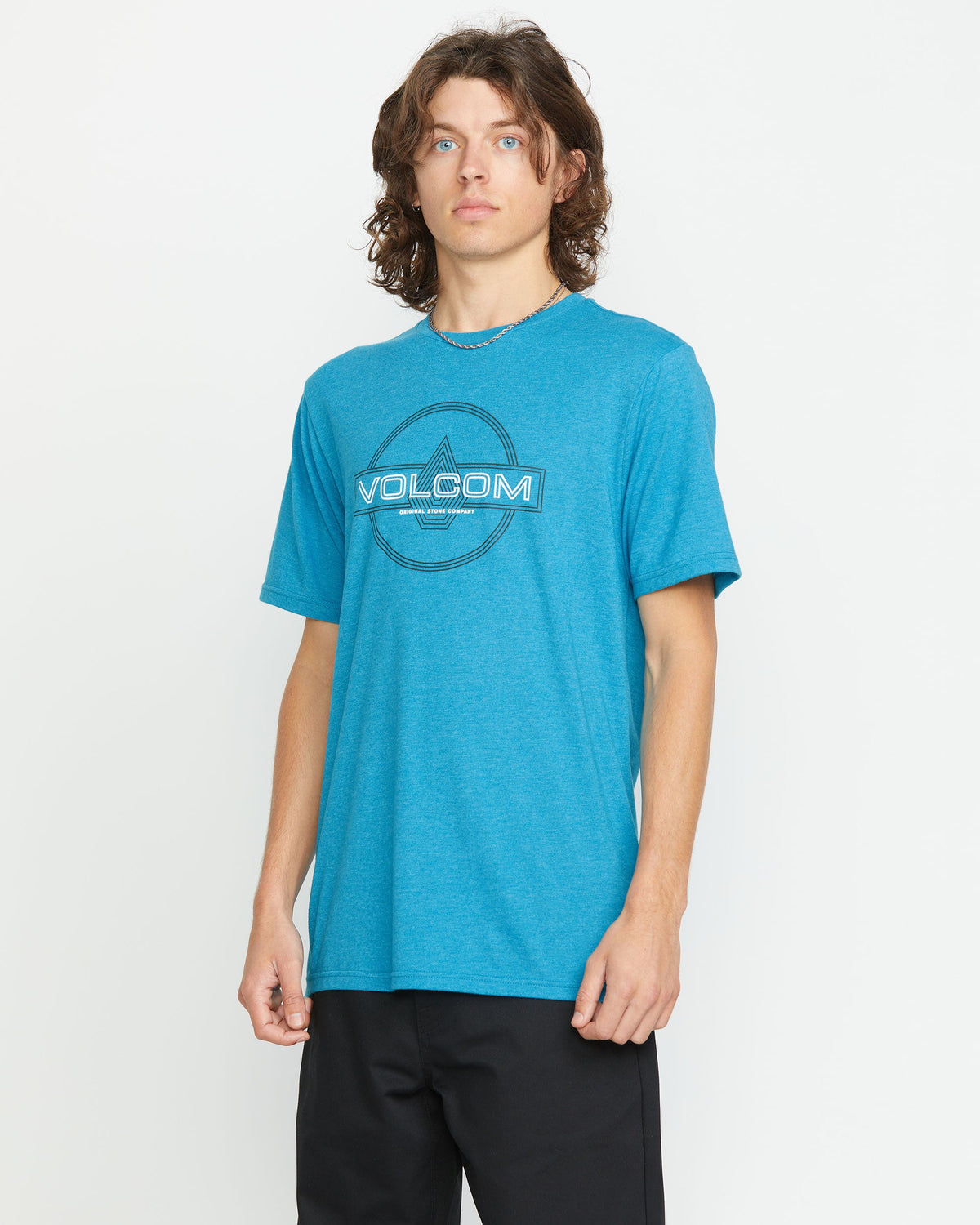 Men's Line Service Short Sleeve Tee Bay Blue Heather - Volcom