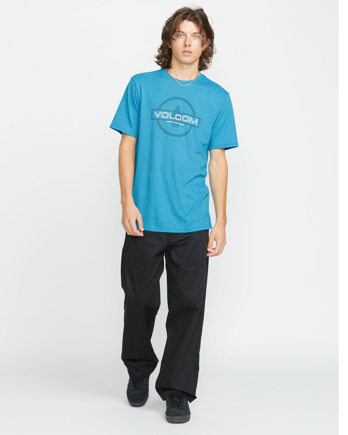 Men's Line Service Short Sleeve Tee Bay Blue Heather - Volcom