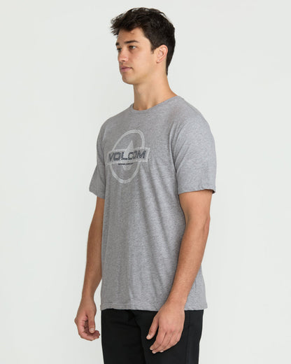 Men's Line Service Short Sleeve Tee Heather Grey - Volcom