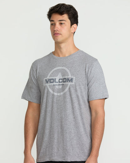 Men's Line Service Short Sleeve Tee Heather Grey - Volcom