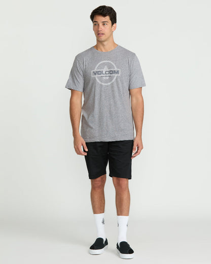 Men's Line Service Short Sleeve Tee Heather Grey - Volcom