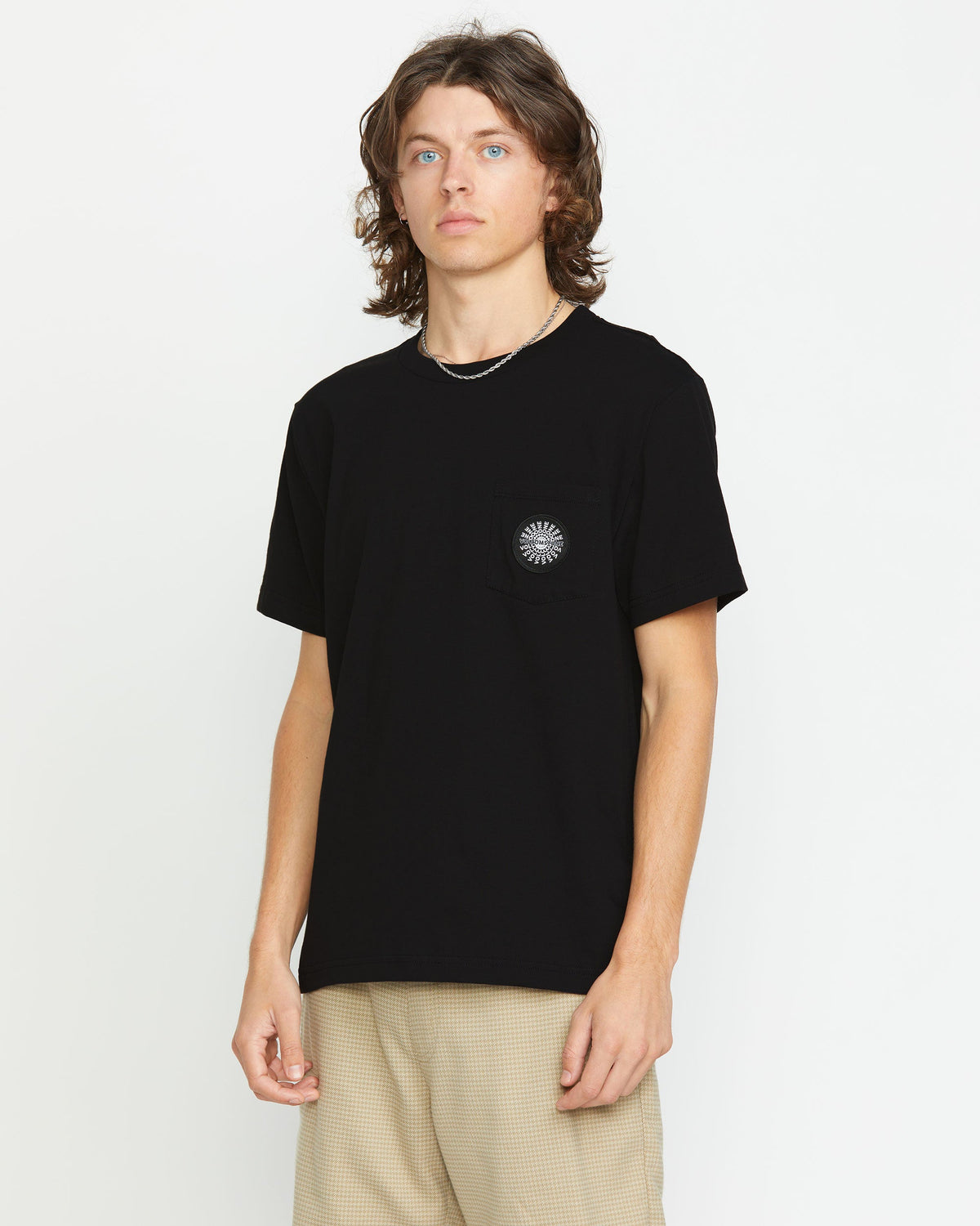Men's Woven Label Pocket Tee Black - Volcom