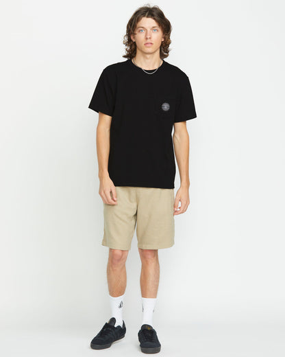 Men's Woven Label Pocket Tee Black - Volcom