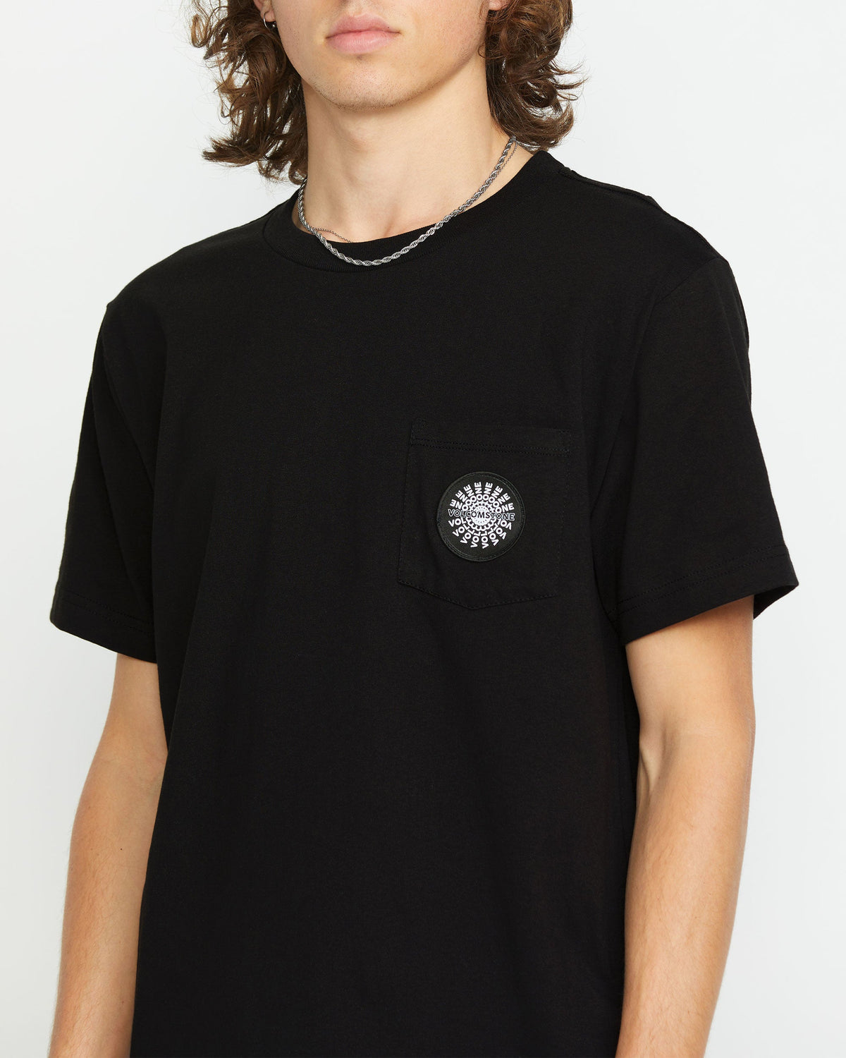 Men's Woven Label Pocket Tee Black - Volcom