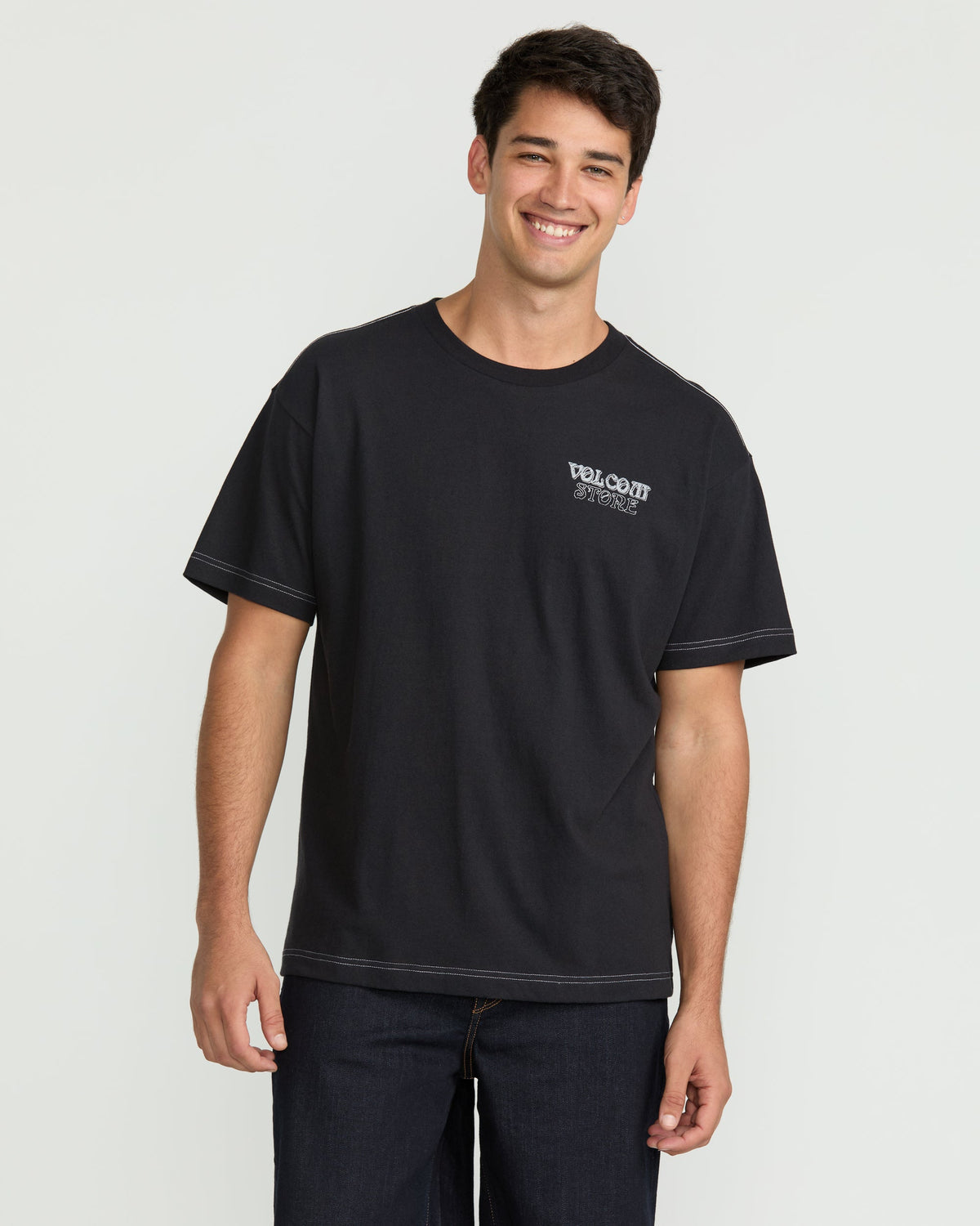 Men's Timewave Short Sleeve Tee Antique Black - Volcom