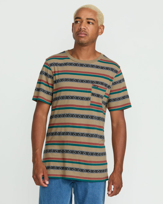 Men's Taction Crew Short Sleeve Tee Khaki - Volcom