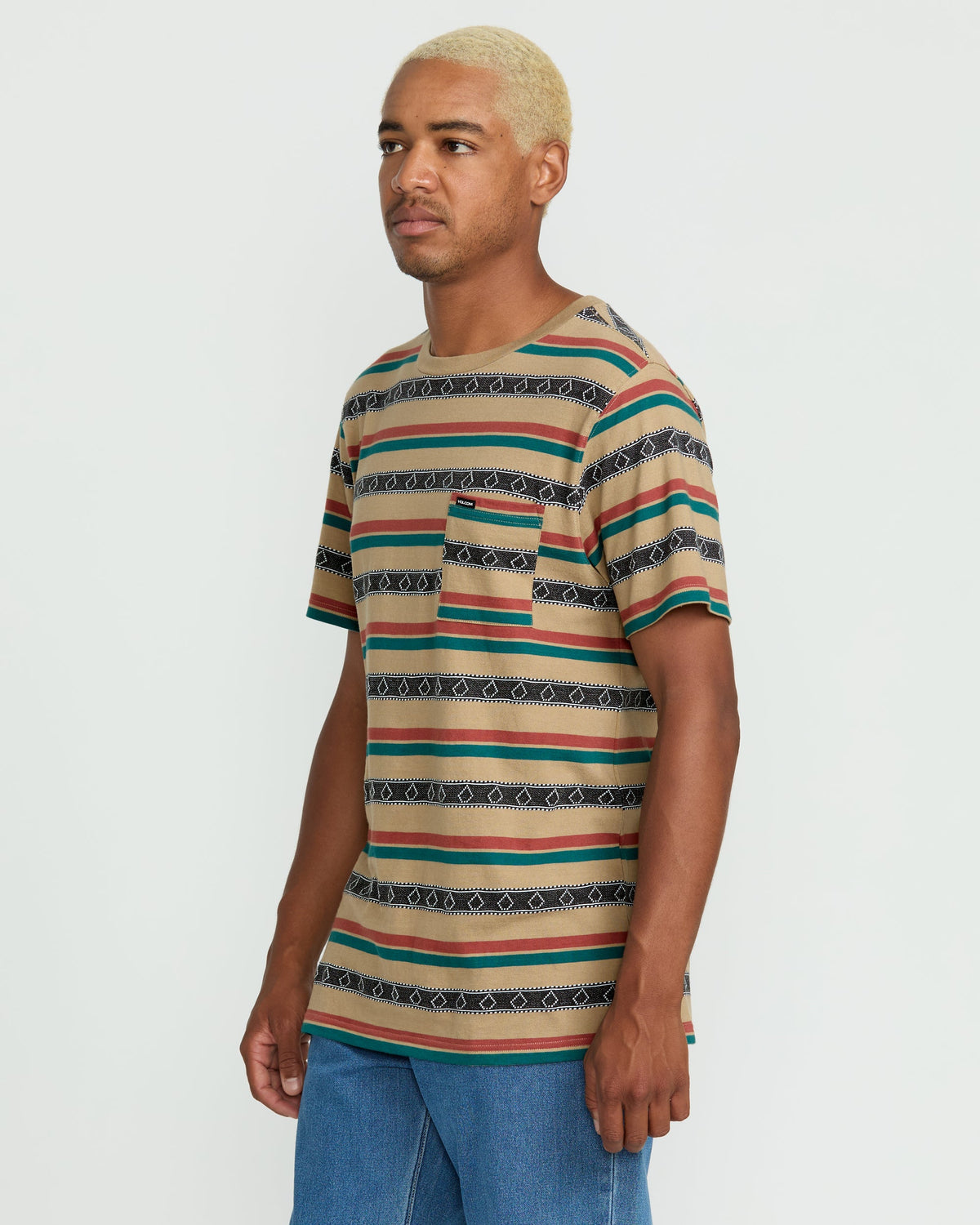 Men's Taction Crew Short Sleeve Tee Khaki - Volcom