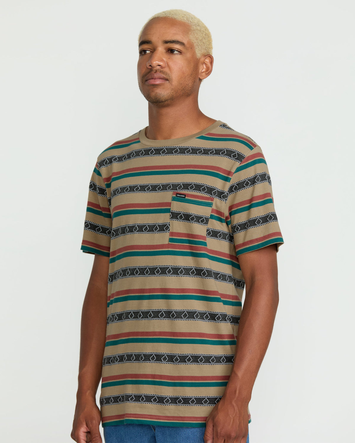 Men's Taction Crew Short Sleeve Tee Khaki - Volcom