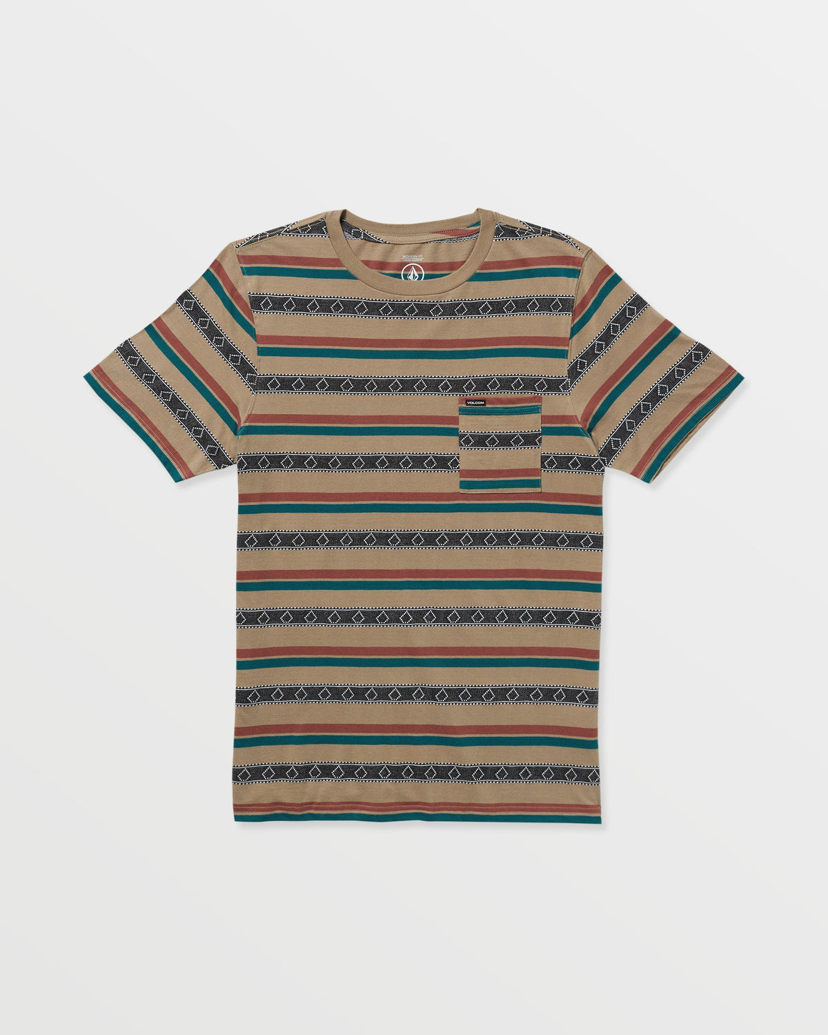 Men's Taction Crew Short Sleeve Tee Khaki - Volcom