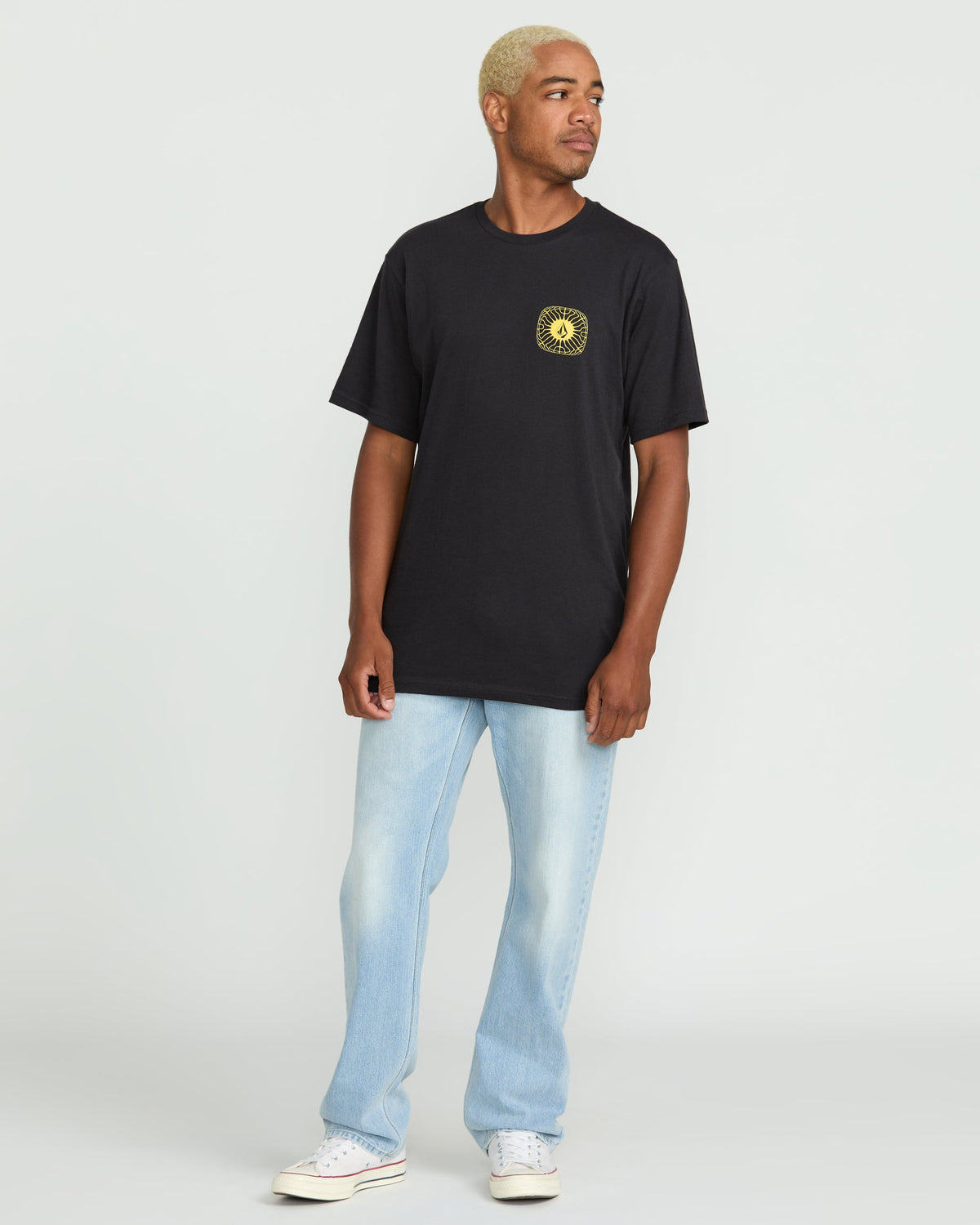 Men's Frequency Short Sleeve Tee Washed Black Heather - Volcom