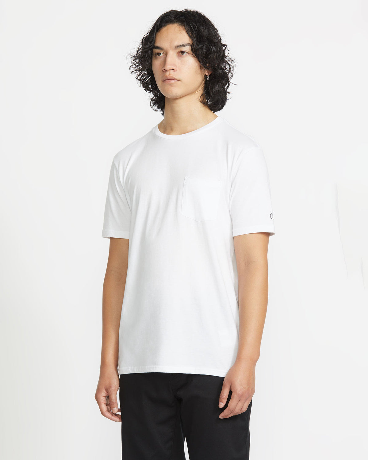 Men's Solid Short Sleeve Shirt Pocket Tee White - Volcom