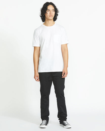 Men's Solid Short Sleeve Shirt Pocket Tee White - Volcom