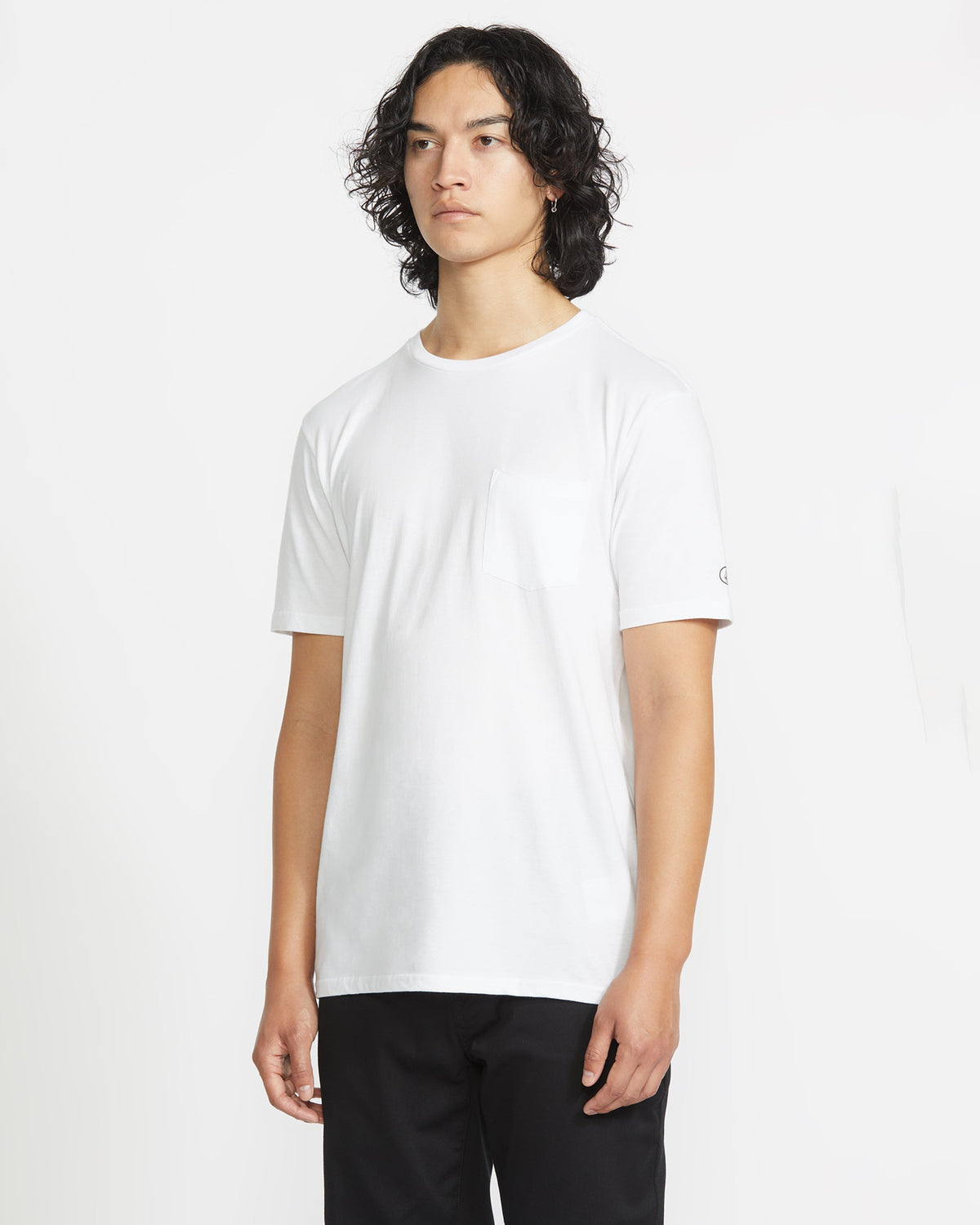 Men's Solid Short Sleeve Shirt Pocket Tee White - Volcom