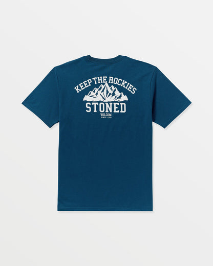 Men's Keep Rockies Stoned Short Sleeve Tee Cosmic Blue - Volcom