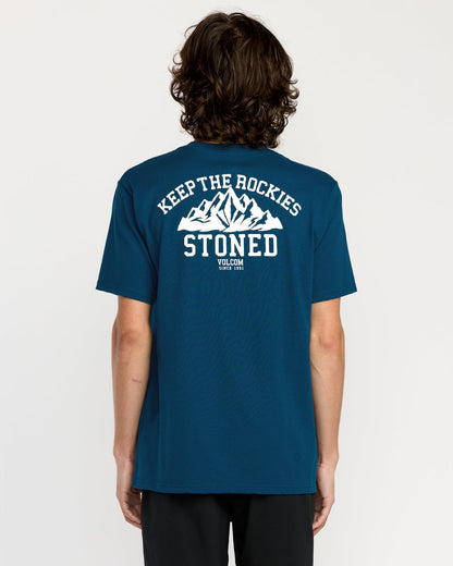 Men's Keep Rockies Stoned Short Sleeve Tee Cosmic Blue - Volcom