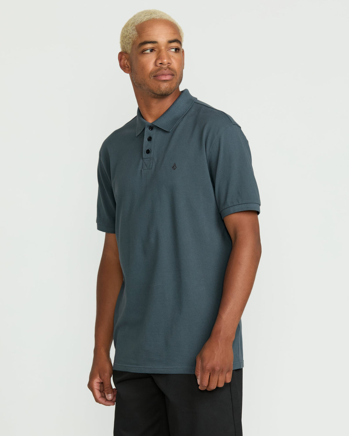 Men's Sitestone Polo Short Sleeve Tee Dark Slate - Volcom