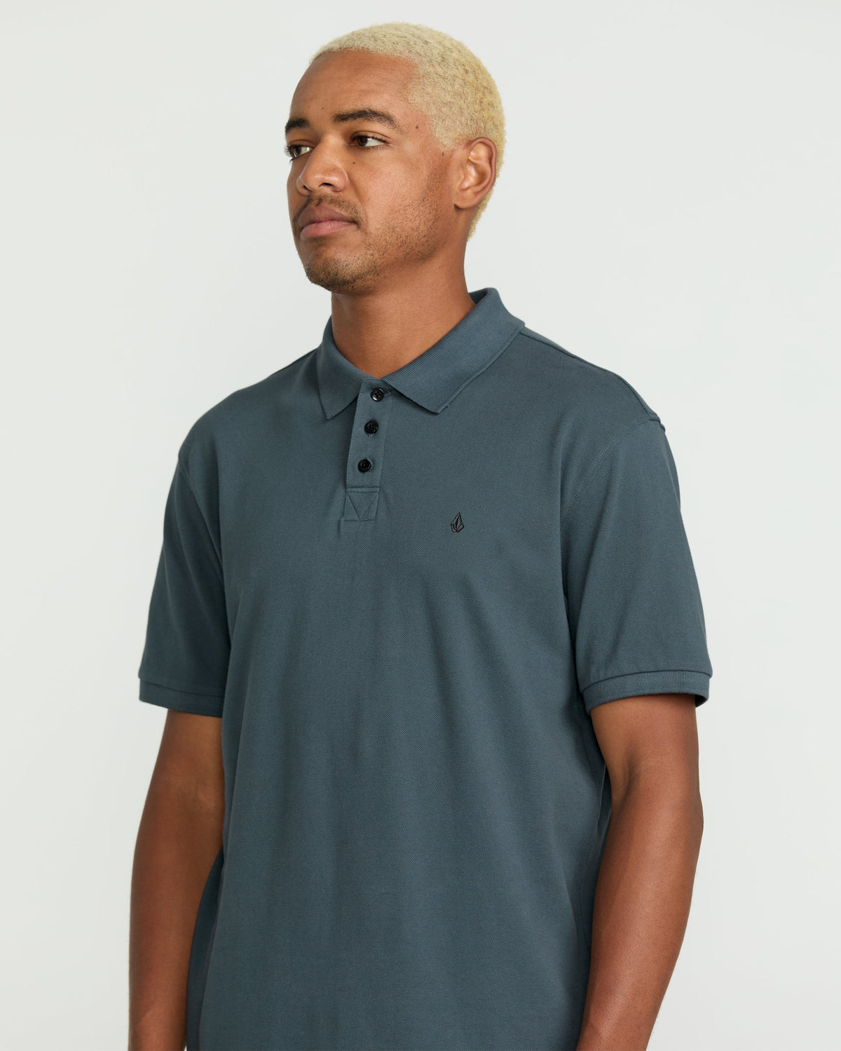 Men's Sitestone Polo Short Sleeve Tee Dark Slate - Volcom
