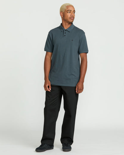 Men's Sitestone Polo Short Sleeve Tee Dark Slate - Volcom