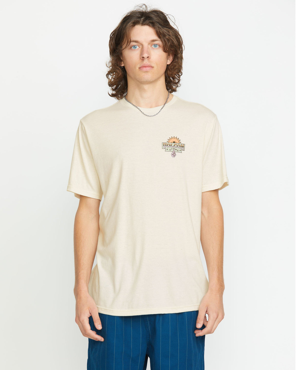 Men's Sure Thing Short Sleeve Tee Off White Heather - Volcom