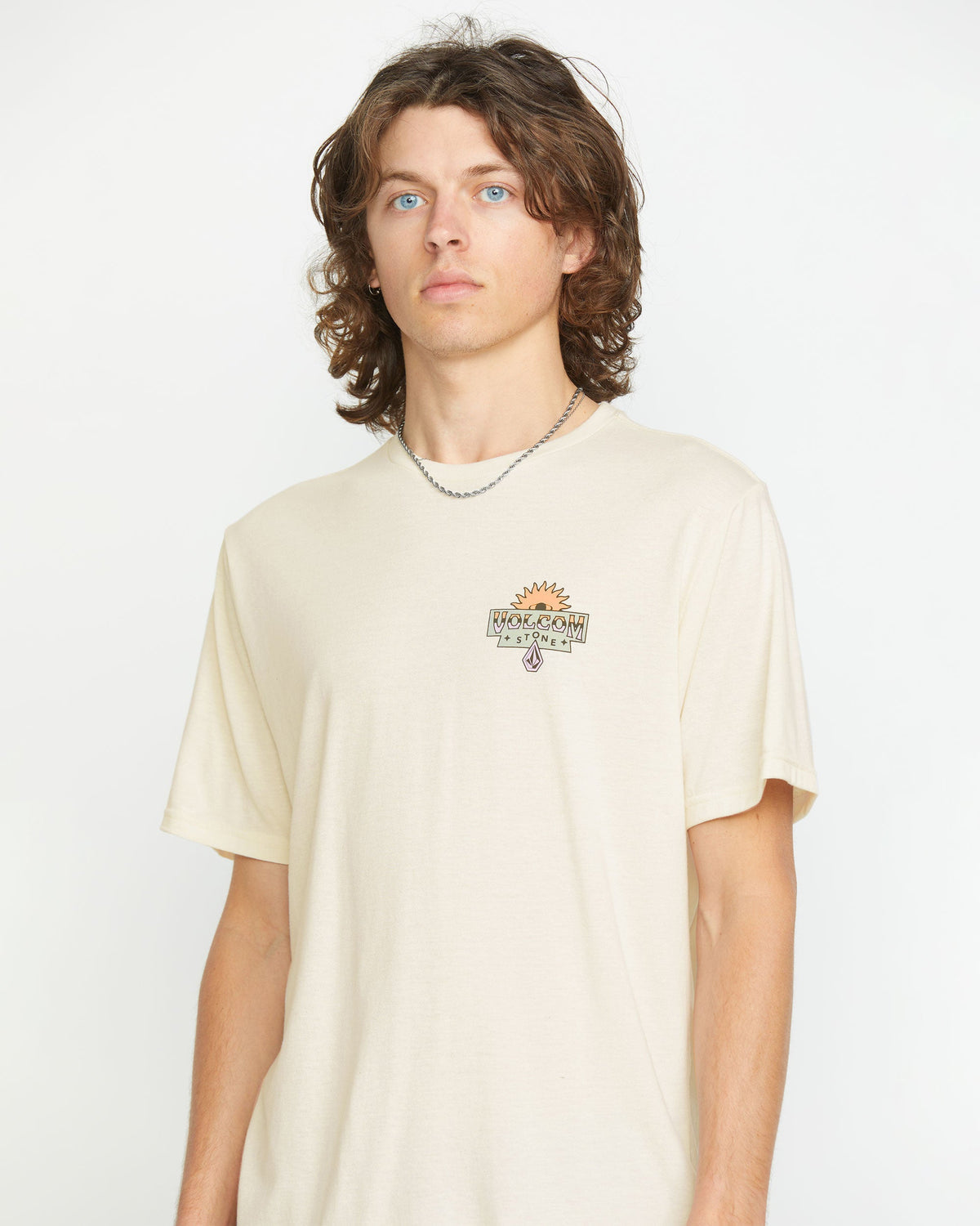 Men's Sure Thing Short Sleeve Tee Off White Heather - Volcom