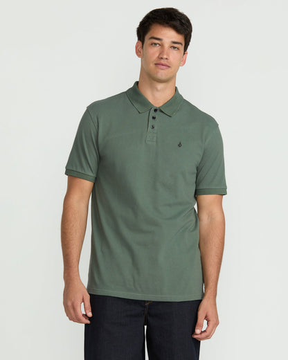 Men's Sitestone Polo Short Sleeve Tee Light Olive - Volcom